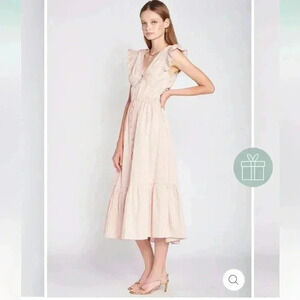 EN SAISON IDA STRIPED MIDI DRESS Xs